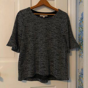 3 FOR $23! LOFT Gray Knit Top, Peplum Sleeve - Small